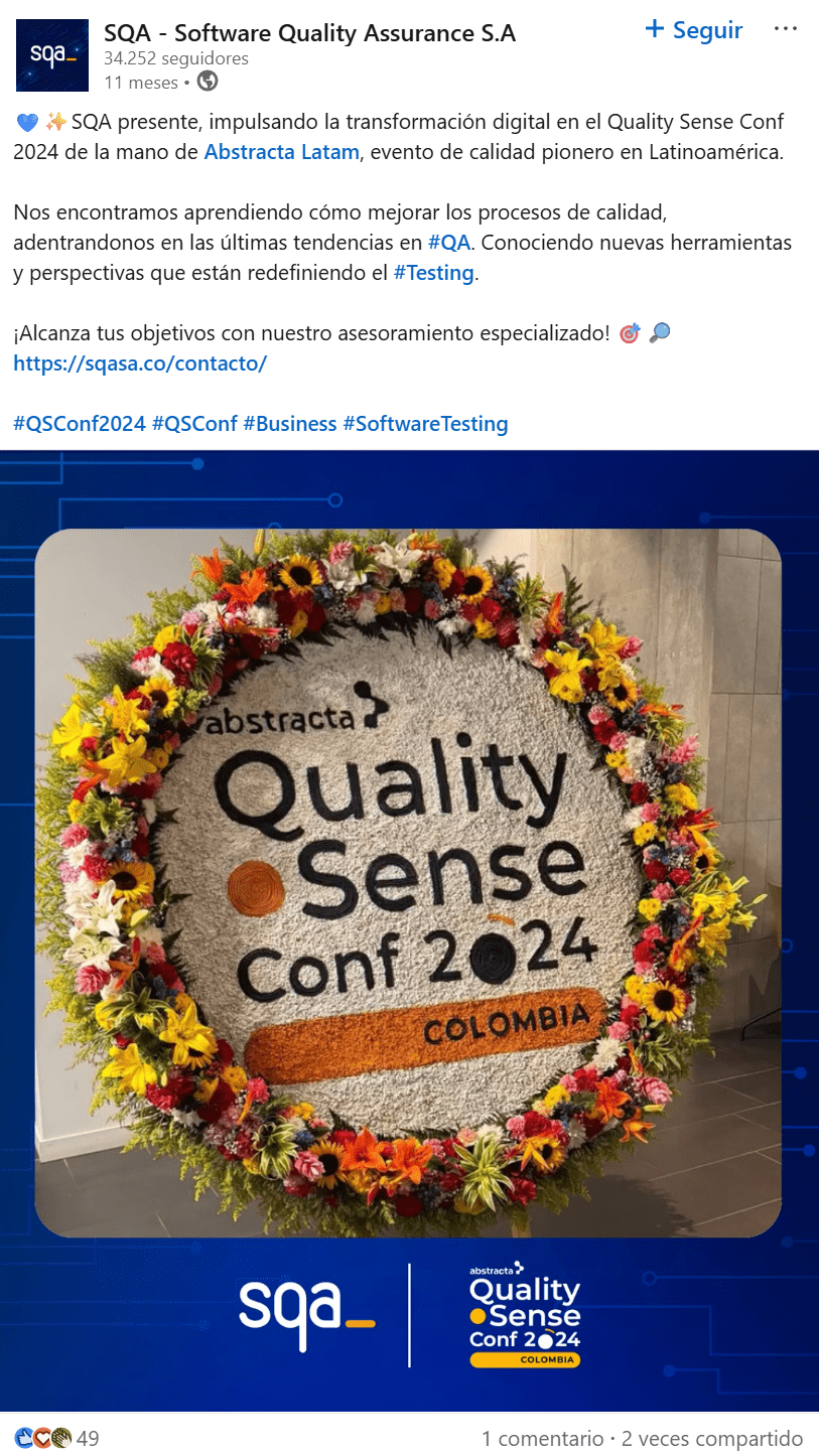 Publicación de sponsor en LinkedIn