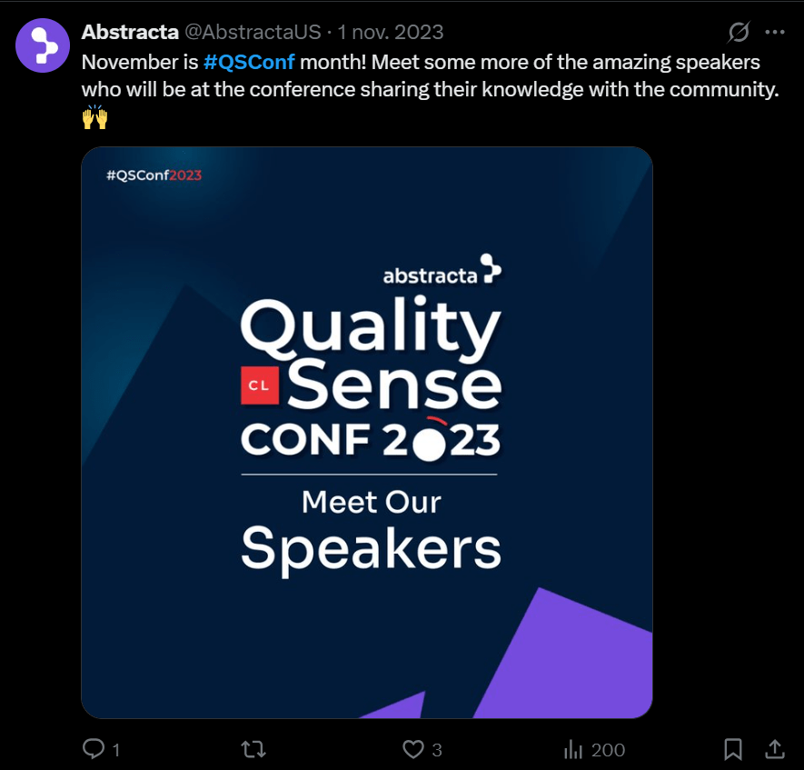 Publicación en X anunciando speakers