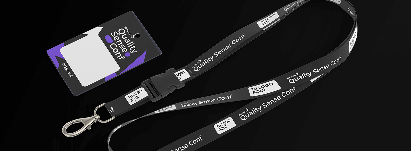 Lanyard reutilizable con el logo del sponsor