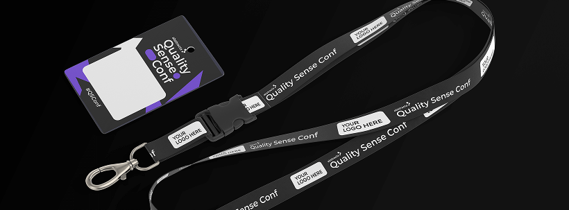 Reusable lanyard with sponsor branding